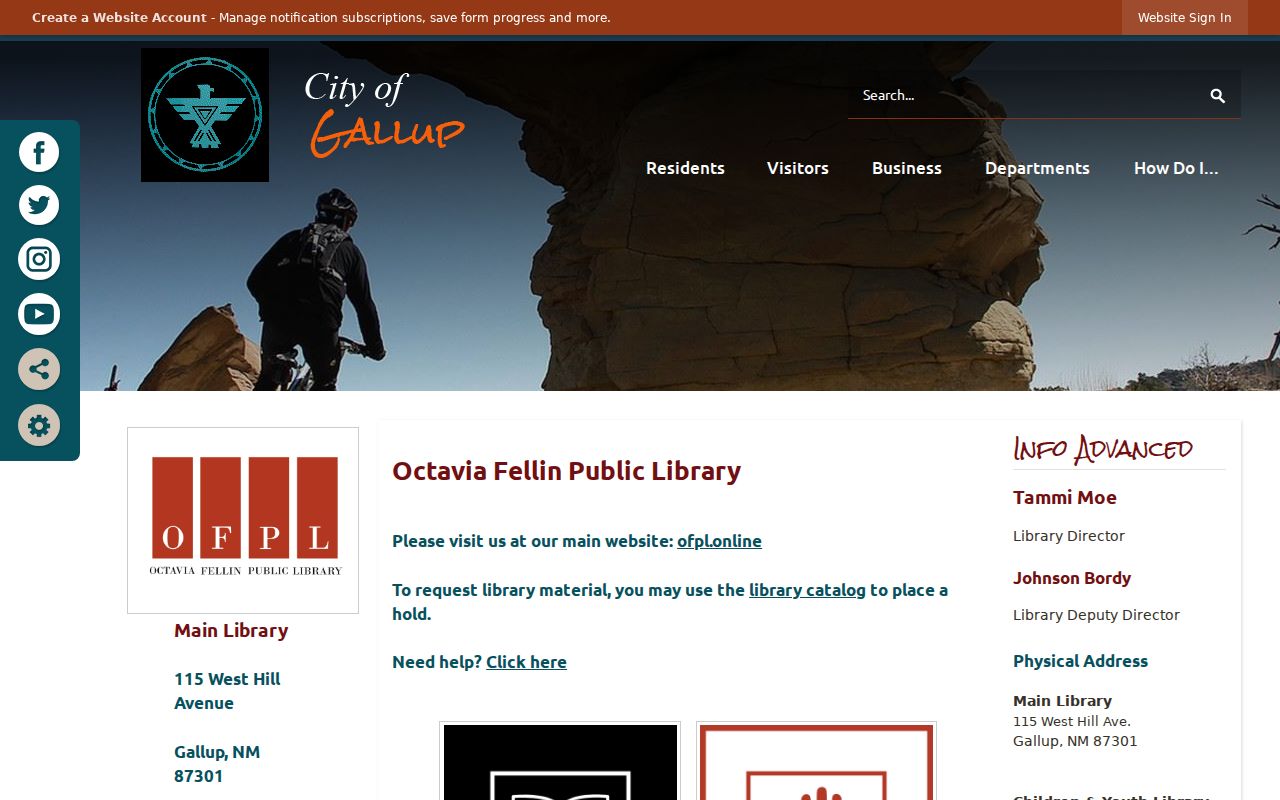 Gallup city directory Octavia Fellin Public Library local history access