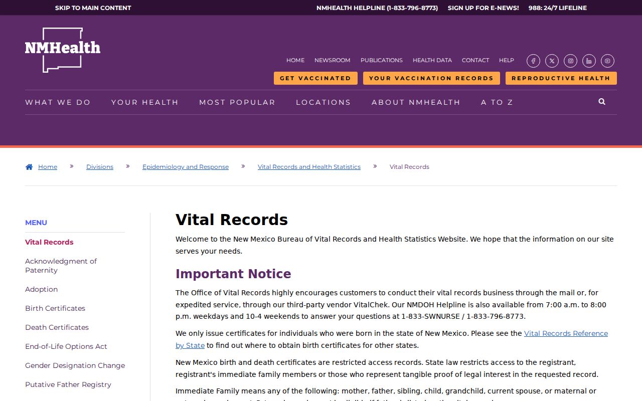 Gallup residents directory New Mexico Bureau of Vital Records overview