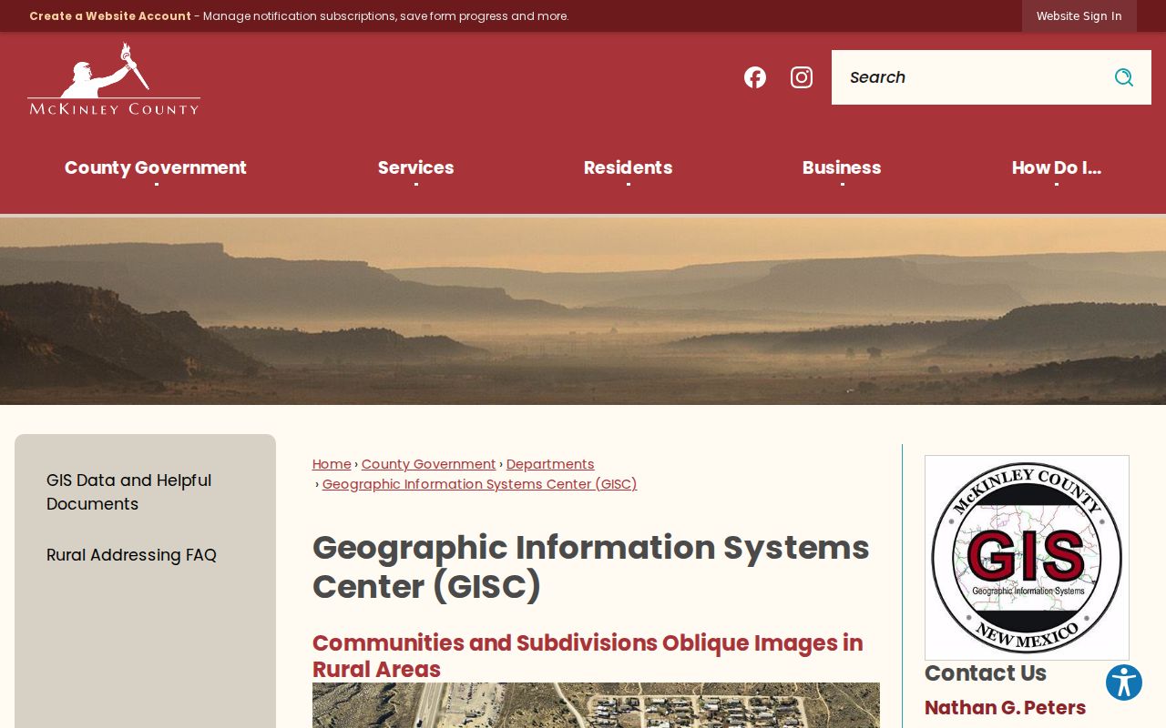 Gallup street directory reference showing McKinley County GIS and E-911 addressing information